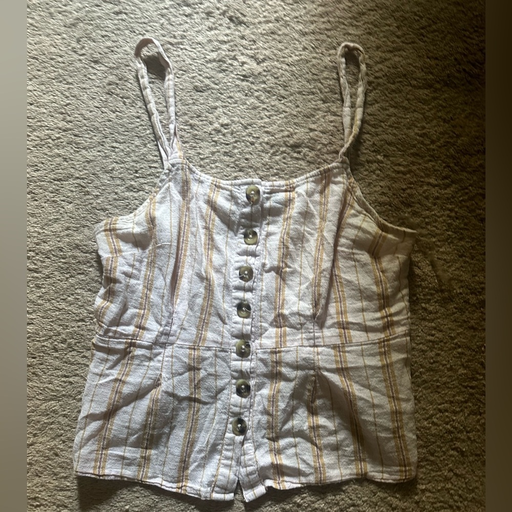 Derek heart striped button up tank top, size S-L, contact for exact measurements
